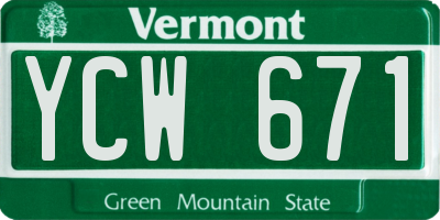 VT license plate YCW671