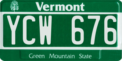 VT license plate YCW676