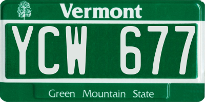 VT license plate YCW677