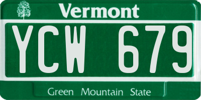 VT license plate YCW679