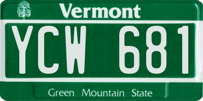 VT license plate YCW681