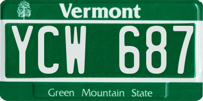 VT license plate YCW687