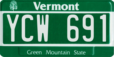 VT license plate YCW691