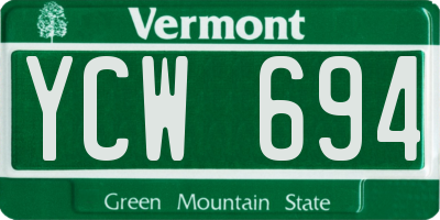 VT license plate YCW694