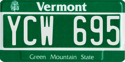 VT license plate YCW695