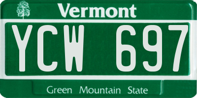 VT license plate YCW697