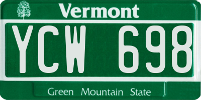 VT license plate YCW698