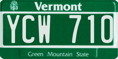 VT license plate YCW710