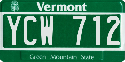 VT license plate YCW712