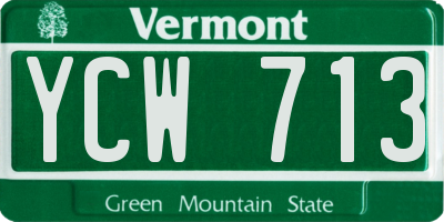 VT license plate YCW713