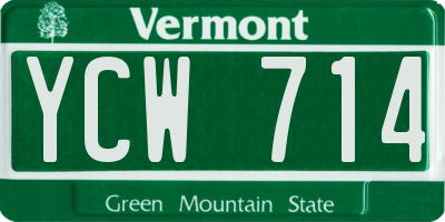 VT license plate YCW714