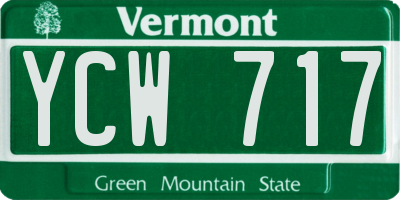 VT license plate YCW717