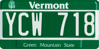 VT license plate YCW718