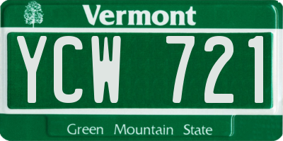 VT license plate YCW721