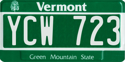 VT license plate YCW723