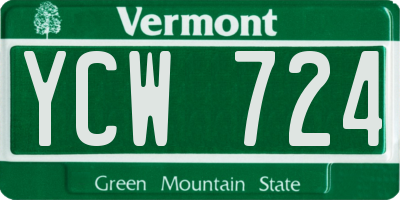 VT license plate YCW724