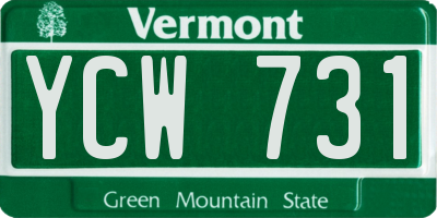 VT license plate YCW731