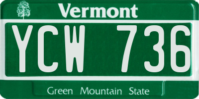 VT license plate YCW736