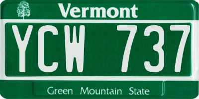 VT license plate YCW737