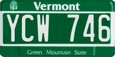 VT license plate YCW746