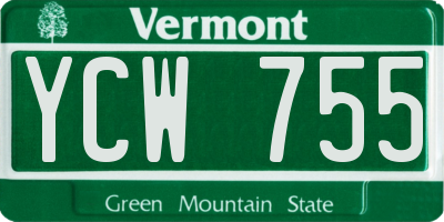 VT license plate YCW755