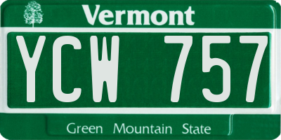 VT license plate YCW757