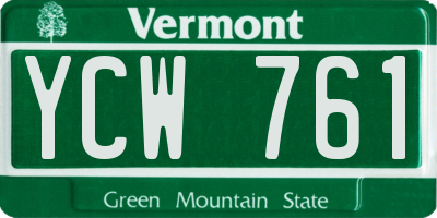 VT license plate YCW761