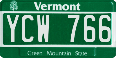 VT license plate YCW766
