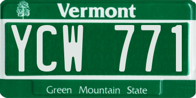 VT license plate YCW771