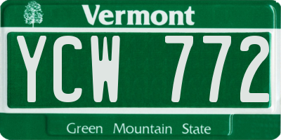 VT license plate YCW772
