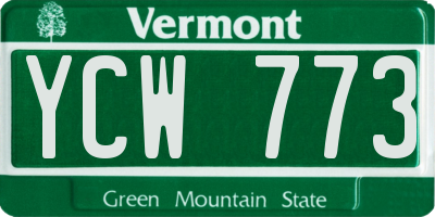 VT license plate YCW773