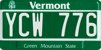 VT license plate YCW776