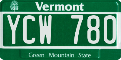 VT license plate YCW780