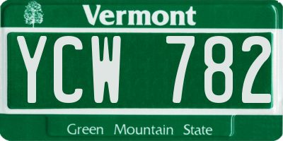 VT license plate YCW782