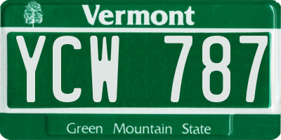 VT license plate YCW787