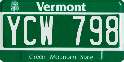 VT license plate YCW798