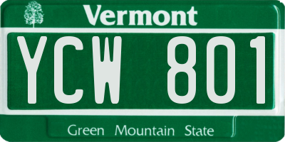 VT license plate YCW801