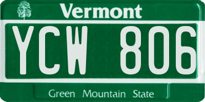 VT license plate YCW806