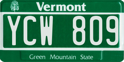 VT license plate YCW809