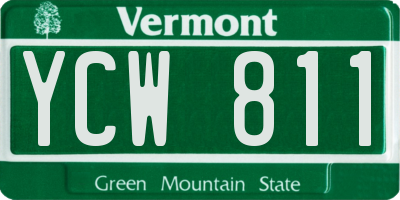 VT license plate YCW811