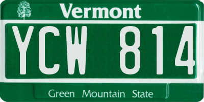 VT license plate YCW814