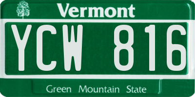 VT license plate YCW816