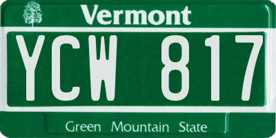 VT license plate YCW817