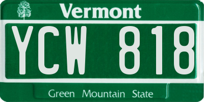 VT license plate YCW818