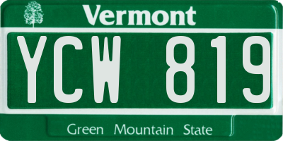 VT license plate YCW819
