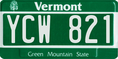 VT license plate YCW821
