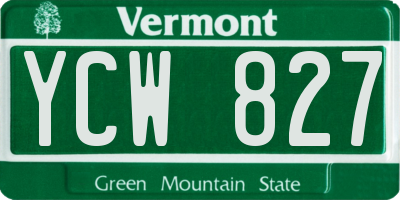 VT license plate YCW827