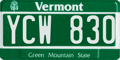VT license plate YCW830