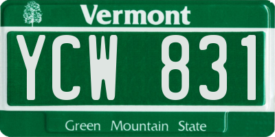VT license plate YCW831