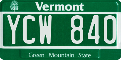 VT license plate YCW840